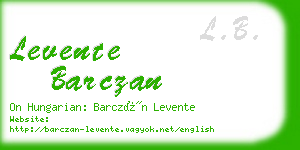 levente barczan business card